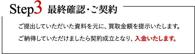 3.最終確認・ご契約